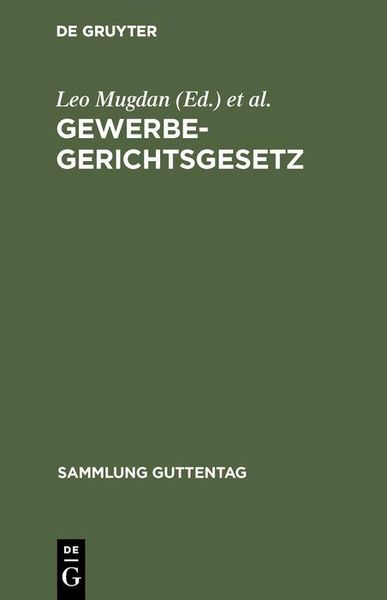 Produktbild: Gewerbegerichtsgesetz