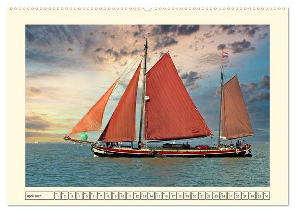 Produktbild: Segeln im Sonnenuntergang (Wandkalender 2027 DIN A2 quer), CALVENDO Monatskalender