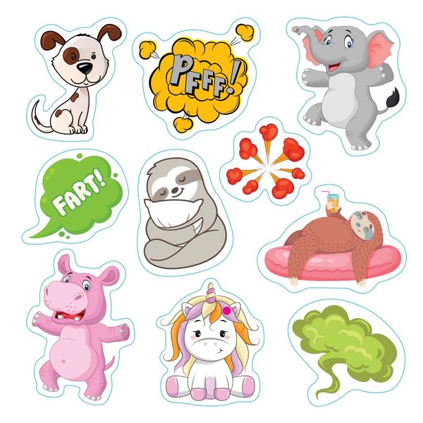 Produktbild: Farting Sloth (& Friends) Stickers