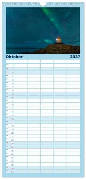Produktbild: Familienplaner 2027 - Nordnorwegen - Wundervolle Lofoten mit 5 Spalten (Wandkalender, 21 x 45 cm) CALVENDO