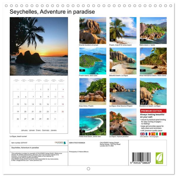 Produktbild: Seychelles, Adventure in paradise (Wall Calendar 2026 12 &times; 12 Inch) CALVENDO 12 Month Wall Calendar