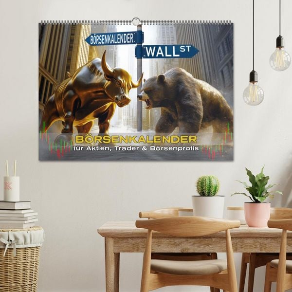 Produktbild: B&ouml;rsenkalender &ndash; der Kalender f&uuml;r Aktien, Trader und B&ouml;rsenprofis. (Wandkalender 2026 DIN A2 quer), CALVENDO Monatskalender