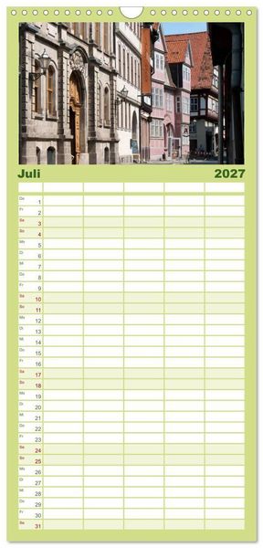 Produktbild: Familienplaner 2027 - Malerisches Quedlinburg mit 5 Spalten (Wandkalender, 21 x 45 cm) CALVENDO