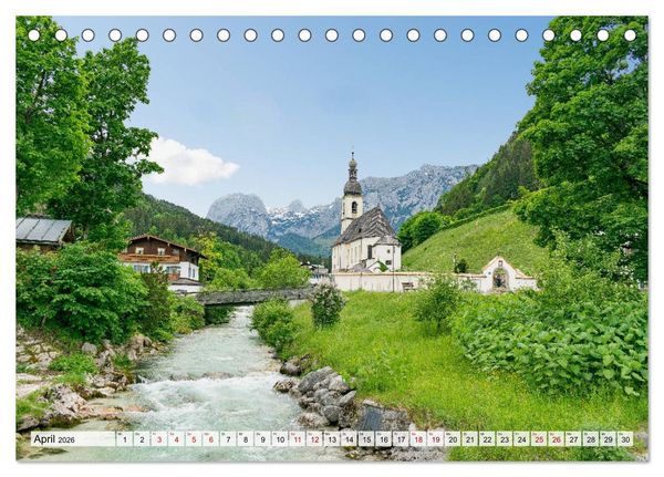 Produktbild: Wanderparadies Bayerische Alpen (Tischkalender 2026 DIN A5 quer), CALVENDO Monatskalender