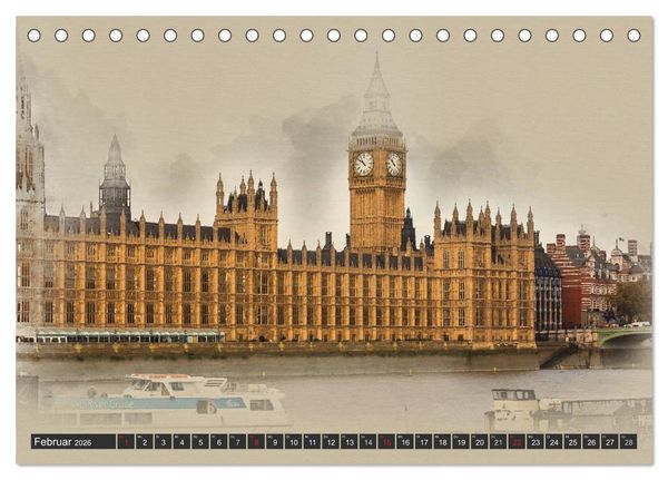 Produktbild: Traumhaftes London (Tischkalender 2026 DIN A5 quer), CALVENDO Monatskalender