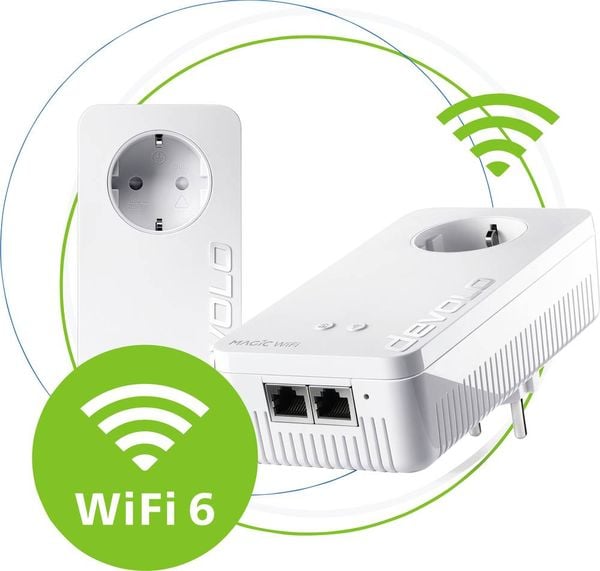 Devolo Magic 2 WiFi 6 Starter Kit Powerline WLAN Starter Kit 8816 DE, AT Powerline, WLAN 2400 MBit/s