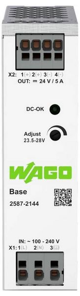 Produktbild: WAGO 2587-2144 Hutschienen-Netzteil (DIN-Rail) 24 V/DC 5 A 120 W Anzahl Ausg&auml;nge:1 x Inhalt 1 St.