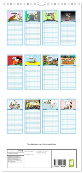 Produktbild: Familienplaner 2026 - Trumix Cartoons - Dumm gelaufen mit 5 Spalten (Wandkalender, 21 x 45 cm) CALVENDO