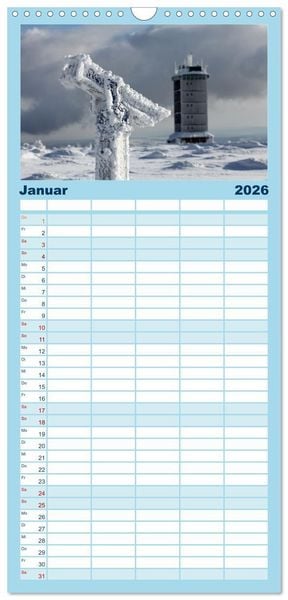 Produktbild: Familienplaner 2026 - Sagenumwobener Harz mit 5 Spalten (Wandkalender, 21 x 45 cm) CALVENDO