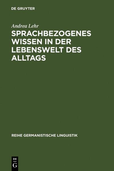 Produktbild: Sprachbezogenes Wissen in der Lebenswelt des Alltags