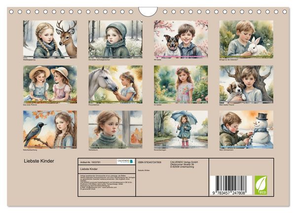 Produktbild: Liebste Kinder (Wandkalender 2026 DIN A4 quer), CALVENDO Monatskalender