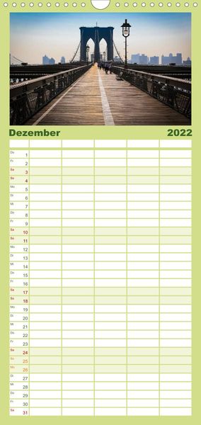 Produktbild: Familienplaner New York City Impressionen / Geburtstagskalender (Wandkalender 2022 , 21 cm x 45 cm, hoch)