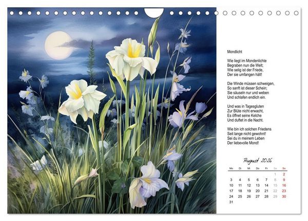 Produktbild: Gedichte von Theodor Storm (Wandkalender 2026 DIN A4 quer), CALVENDO Monatskalender