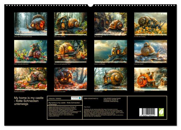Produktbild: My home is my castle - flotte Schnecken unterwegs (hochwertiger Premium Wandkalender 2026 DIN A2 quer), Kunstdruck in Hochglanz