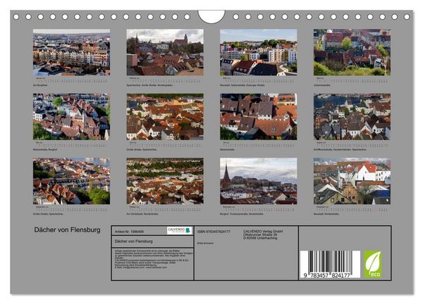 Produktbild: D&auml;cher von Flensburg (Wandkalender 2026 DIN A4 quer), CALVENDO Monatskalender