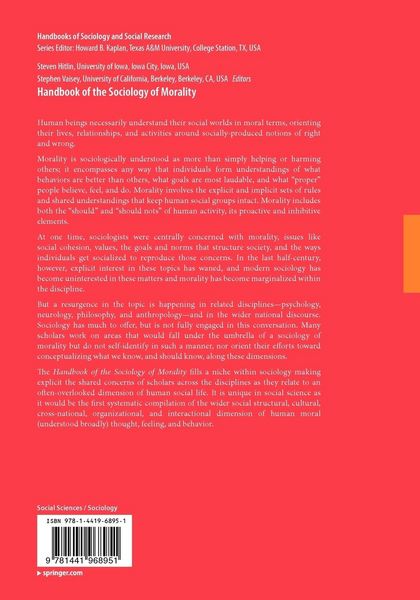 Produktbild: Handbook of the Sociology of Morality