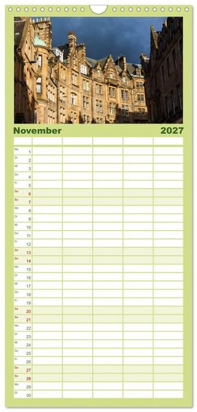 Produktbild: Familienplaner 2027 - Edinburgh - Impressionen aus der schottischen Hauptstadt mit 5 Spalten (Wandkalender, 21 x 45 cm) CALVENDO