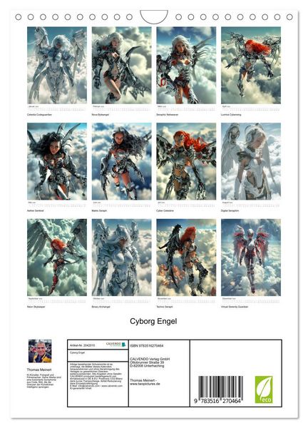 Produktbild: Cyborg Engel (Wandkalender 2026 DIN A4 hoch), CALVENDO Monatskalender