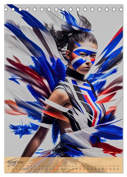 Produktbild: American beauties in a feather style (Desk Calendar 2026 DIN A5 portrait), CALVENDO 12 Month DeskCalendar