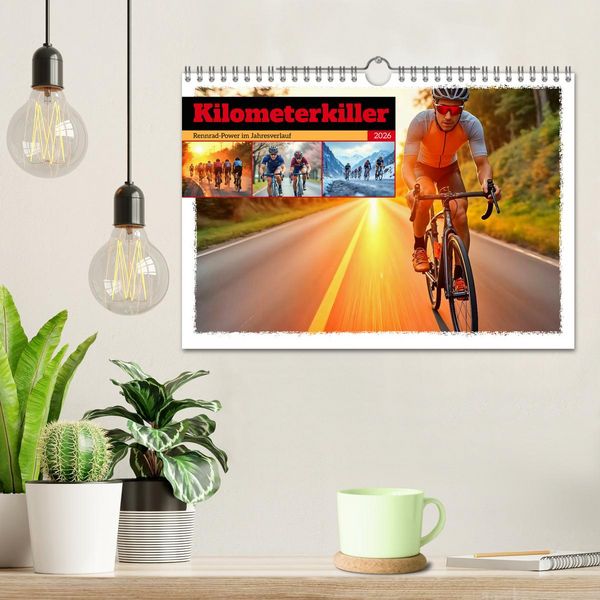 Produktbild: Kilometerkiller - Rennrad-Power im Jahresverlauf (Wandkalender 2026 DIN A4 quer), CALVENDO Monatskalender