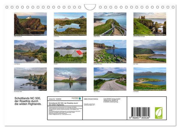 Produktbild: Schottlands NC 500, der Roadtrip durch die wilden Highlands. (Wandkalender 2026 DIN A4 quer), CALVENDO Monatskalender