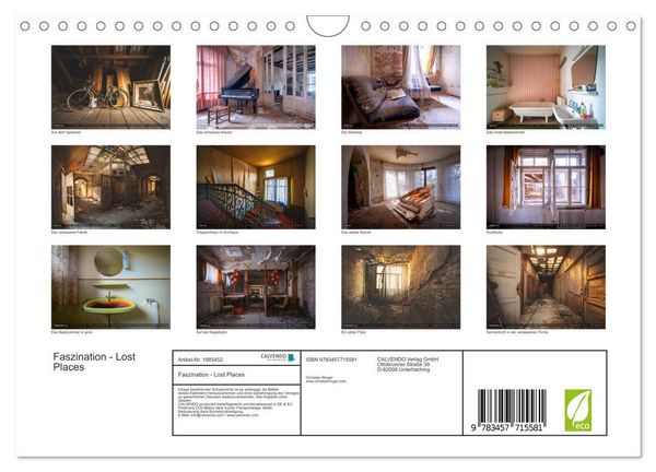 Produktbild: Faszination - Lost Places (Wandkalender 2026 DIN A4 quer), CALVENDO Monatskalender