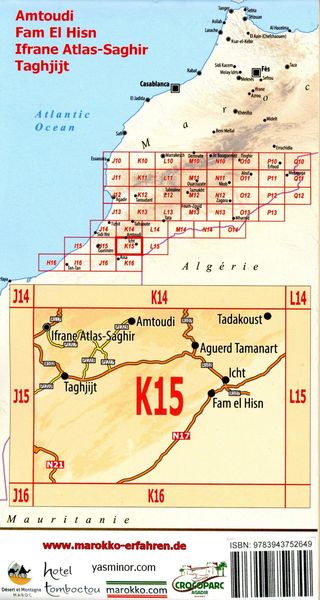 Produktbild: K15: Amtoudi - Fam El Hisn - Ifrane - Taghjijt 1:120.000 + GPS-Waypoints