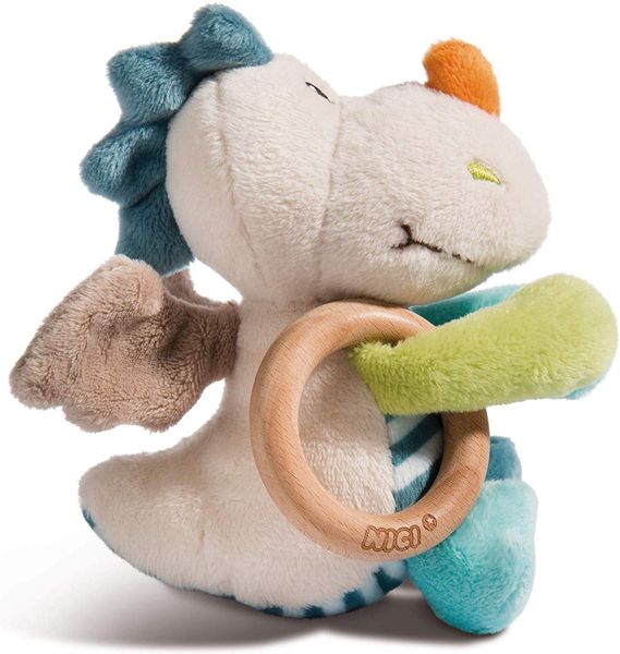 NICI - My First NICI - Greifling Drache Dragilu 15cm mit Holzring und Glocke