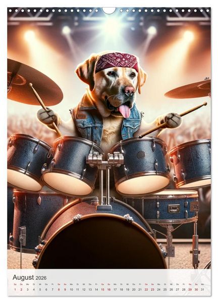 Produktbild: Rockstar Labbi (Wandkalender 2026 DIN A3 hoch), CALVENDO Monatskalender
