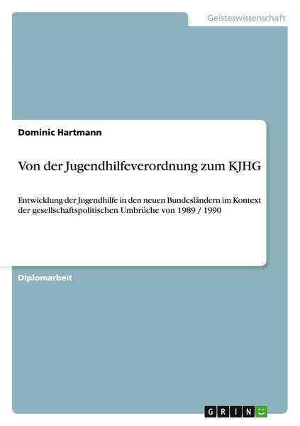 Produktbild: Von der Jugendhilfeverordnung zum KJHG