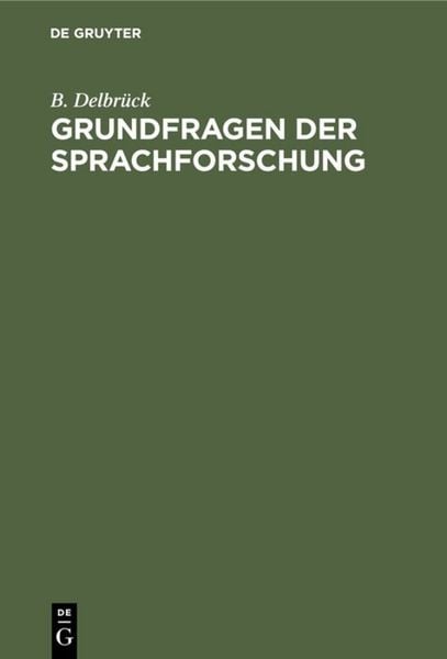 Produktbild: Grundfragen der Sprachforschung