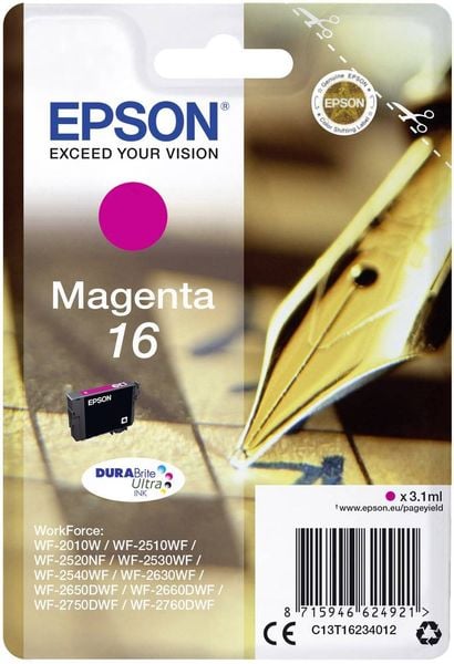 Epson Druckerpatrone T1623, 16 Original Magenta C13T16234012