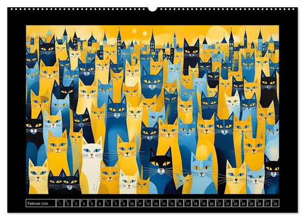 Produktbild: Schnurrendes Katzenget&uuml;mmel (Wandkalender 2026 DIN A2 quer), CALVENDO Monatskalender