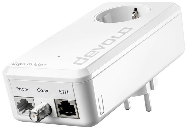 Produktbild: Devolo Giga Bridge Phoneline Netzwerkadapter 8949 EU IP-Bridge, Glasfaser 1000MBit/s