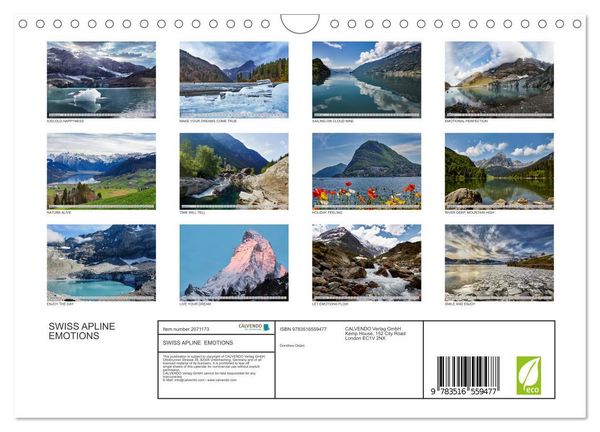 Produktbild: SWISS APLINE EMOTIONS (Wall Calendar 2026 DIN A4 landscape), CALVENDO 12 Month Wall Calendar