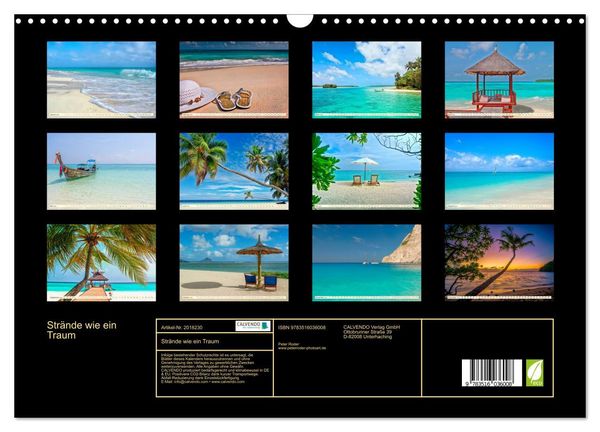 Produktbild: Str&auml;nde wie ein Traum (Wandkalender 2026 DIN A3 quer), CALVENDO Monatskalender