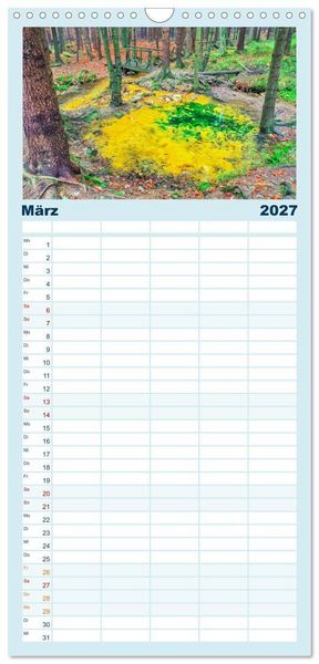 Produktbild: Familienplaner 2027 - Zittauer Gebirge - Deutschlands kleinstes Mittelgebirge mit 5 Spalten (Wandkalender, 21 x 45 cm) CALVENDO