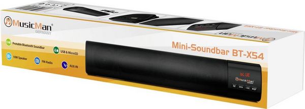 Produktbild: Music Man BT-X54 Soundbar, Mobiler Lautsprecher Schwarz Bluetooth&reg;, USB
