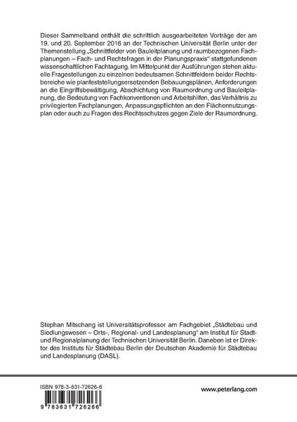 Produktbild: Schnittfelder von Bauleitplanung und raumbezogenen Fachplanungen