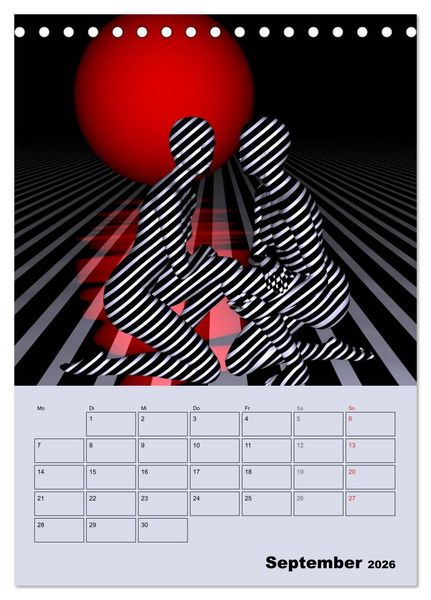 Produktbild: OpArt und mehr (Tischkalender 2026 DIN A5 hoch), CALVENDO Monatskalender