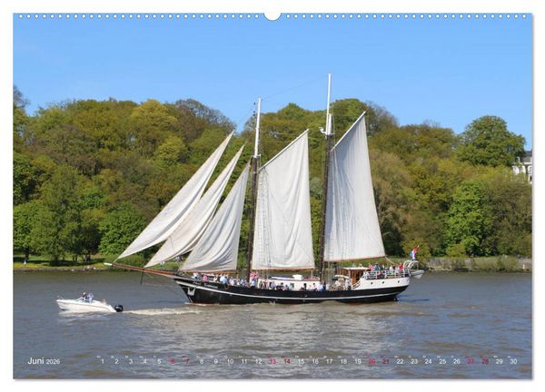 Produktbild: Segelschiffe auf der Elbe (Wandkalender 2026 DIN A2 quer), CALVENDO Monatskalender