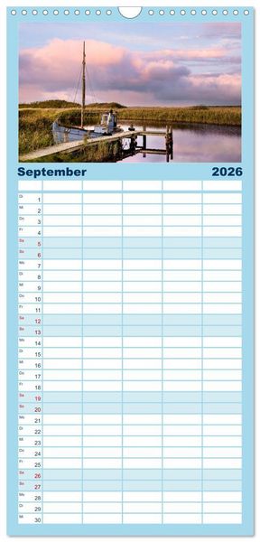 Produktbild: Familienplaner 2026 - D&auml;nemarks Nordseezauber mit 5 Spalten (Wandkalender, 21 x 45 cm) CALVENDO