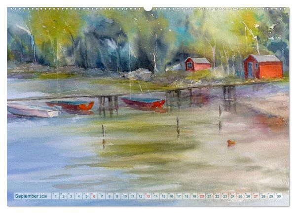 Produktbild: Heiligenhafen in Aquarell (Wandkalender 2026 DIN A2 quer), CALVENDO Monatskalender