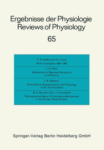 Produktbild: Ergebnisse der Physiologie / Reviews of Physiology