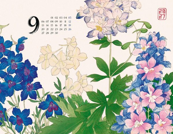 Produktbild: Flowers Kalender 2027 | Japanische Holzschnitte von Tanigami Konan