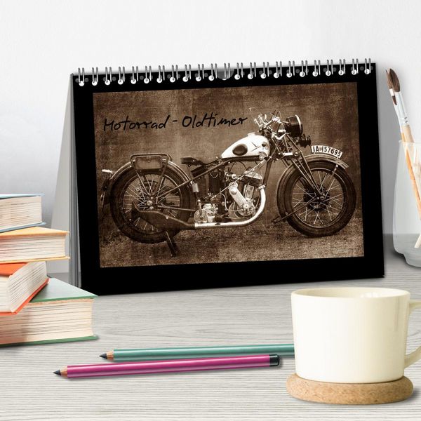 Produktbild: Motorrad Oldtimer (Tischkalender 2026 DIN A5 quer), CALVENDO Monatskalender