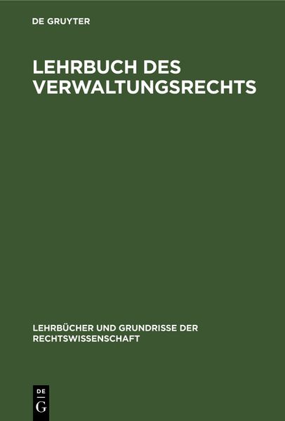 Produktbild: Lehrbuch des Verwaltungsrechts