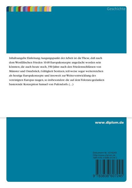 Produktbild: Europakonzepte nach dem Westf&auml;lischen Frieden