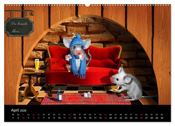 Produktbild: Hier ist die Maus zuhaus' (hochwertiger Premium Wandkalender 2026 DIN A2 quer), Kunstdruck in Hochglanz
