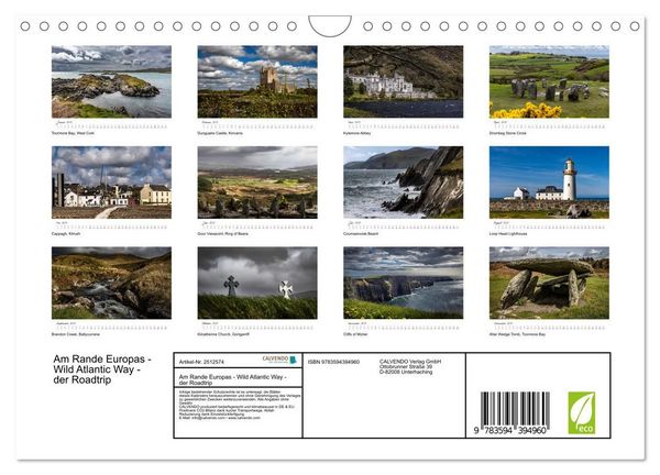 Produktbild: Am Rande Europas - Wild Atlantic Way - der Roadtrip (Wandkalender 2027 DIN A4 quer), CALVENDO Monatskalender